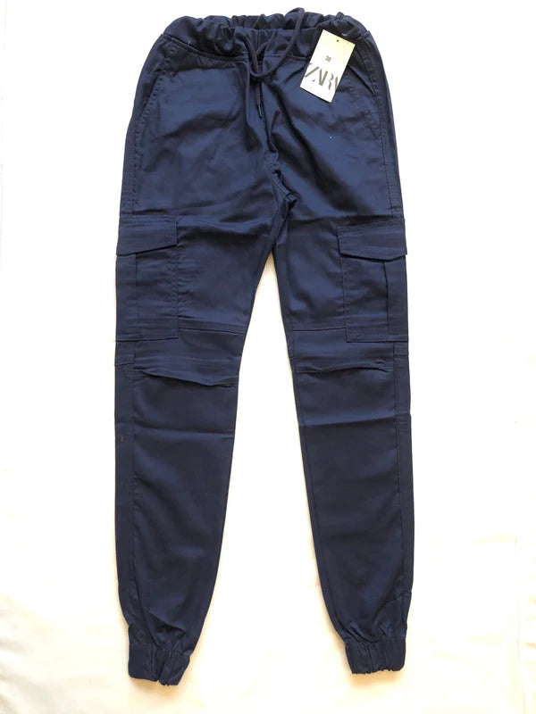 Royal Blue Cotton Cargo Trouser