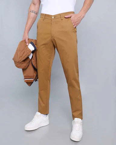 Brown Cotton Chinos Pant