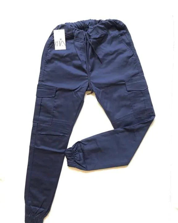 Royal Blue Cotton Cargo Trouser